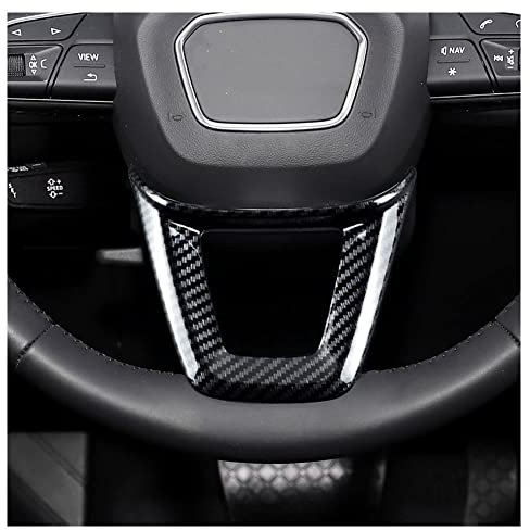 AOTTSD Lenkradabdeckung für Audi Q5 FY 2018-2021, Carbon-Faser-Muster, ABS-Material, Schwarz