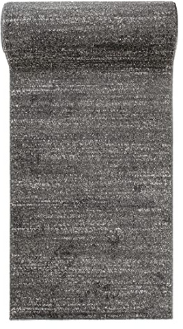 Carpeto Läufer Flur 60x200cm Schwarz Anthrazit Einfarbig Weich Pflegeleicht | Teppichläufer für Küche Waschküche Schlafzimmer Fußbodenheizungsgeeignet Kurzflor Minimalistisch Verkauf pro Meter