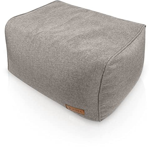 Aiire Sitzhocker rechteckiger 50x40x30 cm - Pouf Hocker, Sitzpouf, Hochwertiger, Pflegeleichter Sitzpuff - Sitzsack Fußstütze oder fußhocker für Wohnzimmer und Schlafzimmer Beige