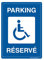 AUA SIGNALETIQUE - Panneau De Signalisation en PVC Rigide et Compact 1.5 mm. (121 x 170 mm, Parking Handicapé Réservé)