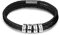 OTXIXTO Bracelet Cuir avec Personnalisé Nom Anneaux Boucle Magnétique Cadeau de ID Bracelet pour Lui Homme Papa Petit Ami Grand-père Mari S4
