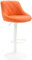 CLP Barhocker Lazio Mit Kunstlederbezug I Drehbarer Thekenhocker Mit Fußstütze I Höhenverstellbarer Barstuhl Mit Trompetenfuß, Farbe:orange, Gestell Farbe:weiß