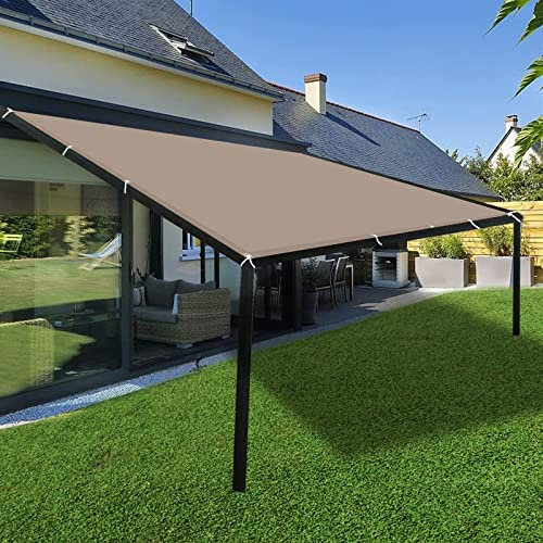 Toldo Parasol 1.4x3.2M Durable,Transpirabilidad, Toldo Rectangular Protección Solar Rayos UV para Patio, Exteriores, Jardín, Caqui