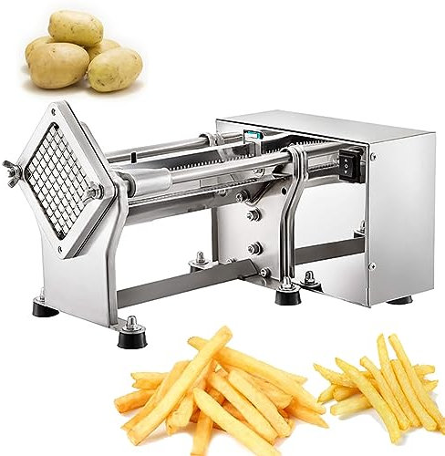 BOBVB Macchina Tagliapatate Professionale, Macchina Tagliapatatine Elettrica con Lame Sostituibili 6/9/13mm, Tritatutto Frutta Verdura per Ristorante Cucina Industriale Commerciale