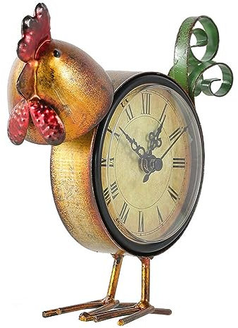 Warmhm 3st Küken-Uhr-Ornament Retro Standuhr Osterparty Gefallen Rustikale Tischuhr Osterdekorationen Für Zu Hause Kamin Tischuhr Retro-tischuhr Statue Uhr Eisen Büro Zinn Bahnhofsglocke