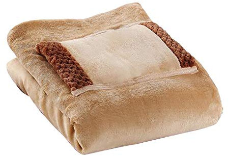 Rubu22a Heizdecke Klein, 60x80 cm Heizkissen mit Abschaltautomatik für Bett, Sofa & Camping, Wärmedecken Energiesparend & Waschbar, Decke Elektrisch, weiche Flanell Kuscheldecke (Brown, One Size)