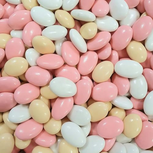 Dragées chocolat intérieur GUIMAUVE variation de Rose Mauve Parme ivoire 500g - pas cher - environ 125 dragées - Fabrication artisanale en Fance - sans conservateur