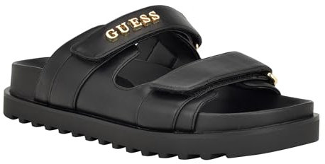GUESS Damen Fabulon Flache Sandale, schwarz 001, 38.5 EU