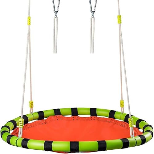 alles-meine.de GmbH Rundschaukel/Netzschaukel - rund - XL Schaukel - bis 100 kg belastbar - für Kinder & Erwachsene - Seile 18 mm stark - Swing Schaukel - Tellerschaukel - Nest..