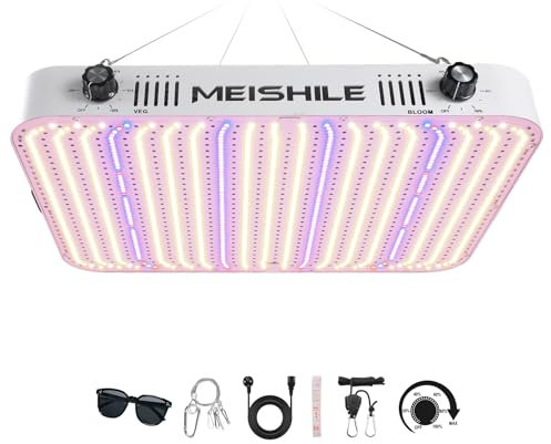 2000w Lampada per Piante, Dual Dimming VEG BLOOM Dual Mode, Grow Light Spettro Completo, con 1140 LEDs, Lampada Coltivazione LED per Grow Tent, Crescita idroponica, Verdure Fiore(Scheda Quantum)