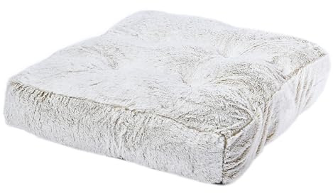 Dehner Lieblinge Kuschelkissen Chichi, Hundekissen/Katzenkissen flauschig, ca. 90 x 90 x 20 cm, Größe L, Polyster/Polypropylen, weiß