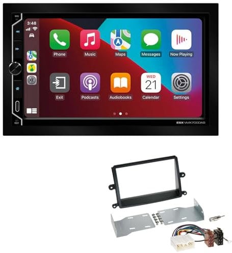 ESX VMX700DAB 2-DIN Autoradio kompatibel mit Wireless Apple CarPlay Android Auto Bluetooth DAB+ passend für Mitsubishi L 200 / Triton 2006-2015 schwarz