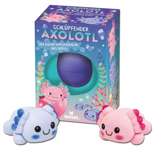 moses. Schlüpfende Axolotl, magische Axolotl Spielfigur zum Ausbrüten, spannendes Kinderspielzeug in Überraschungsfarbe, neugierige Kids, Überraschung (Rosa Oder Blau)