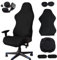 6 Piezas Funda para Silla de Gaming de Tela Protectora Silla de Gaming Funda para Silla de Juego Funda para Silla Oficina con Reposabrazos Transpirable Antideslizante Funda para Gaming Chair (Negro)
