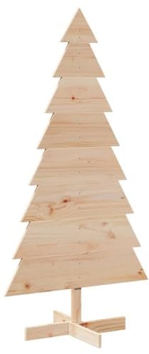 vidaXL Albero di Natale Decorativo in Legno 150 cm Legno Massello Pino, Decorazione di Natale in Legno, Albero di Natale, Decorazione Natalizia in Legno