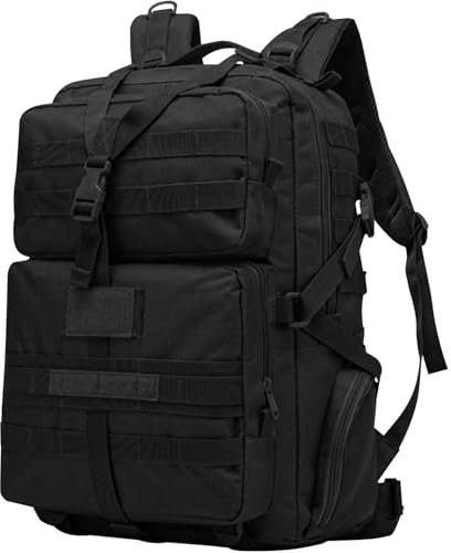 Wesoke 35L Militärischer taktischer Rucksack, Große Army Assault Pack Molle Rucksäcke Tasche für Herren, 3 Tagesrucksack Bug Out Bag Wander-Camping-Rucksack für Outdoor-Reisen Klettern, Schwarz