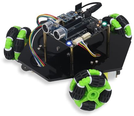 Freenove Omni Wheel Car Kit for Raspberry Pi Pico 1 2 W (Not Included), 3-Wheel and 4-Wheel Forms, Accelerometer Module, Compass Module, Ultrasonic Distance Sensor