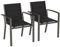 Devoko Gartenstuhl Set 2, stapelbarer Aluminium-Esszimmerstuhl, max. Belastung 160 kg, Balkonstuhl, für Garten, Pool, Terrasse, Esszimmer, Gartenmöbel, Braun