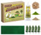 WEILAOK Modellismo Ferroviario, 50ml Colla per Erba Sintetica+2PCS Erba Finta per Modellismo+5PCS Alberi Modellismo+1Borsa Ghiaia+15PCS Erba Finta, Adatto Pe Modelli Architettonici