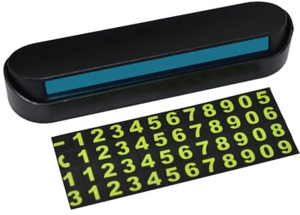Car Temporary Parking Card Hidden Luminous Mobile Phone Number Plate for Automotive Interior Accessories (Black)
