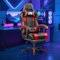 DoChair Chaise Gaming Mise à Jour avec Repose-Pieds, Fauteuil Gamer Computer Ergonomique Réglage Lombaire, Design Gaming Chair, Grande 150-200KG, Rouge
