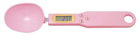 ThreeH Báscula Digital de Cocina 0.5Kg/1.1Lbs con Cuchara Desmontable y 4 Unidades Rosa