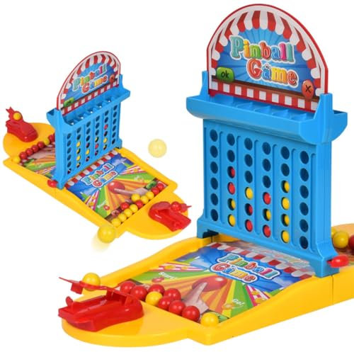Milisten 1 Stück Mini Basketball für Desktop Vier in Reihe Flipper Spiel für Erwachsene und Zufälliger Stil Spaß und Geschicklichkeitsspiel für Drinnen Zufällige Farbe Zufällige Farbe