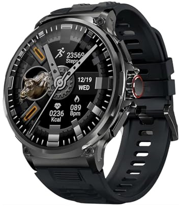 Deedlite Zeus 2.0 Smartwatch Herren, 1,85 Zoll Display, Bluetooth Anrufe, Gesundheitsmonitor, Zuverlässige Akkulaufzeit, Kompatibel mit iOS & Android