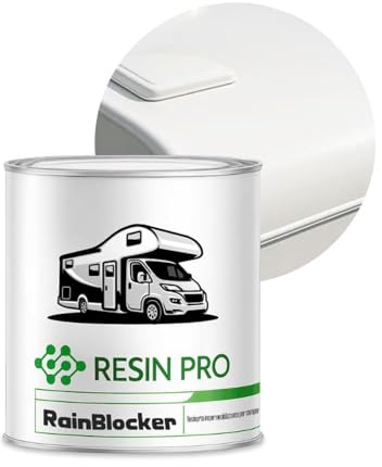 Resin Pro® RainBlocker – Rivestimento Impermeabilizzante Elastico per Tetti Camper, Van e Caravan – Membrana Protettiva, Resistente a Pioggia e Sbalzi Termici – Bianco con Anti-UV 1 kg