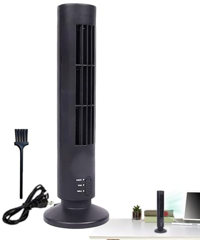 Ventilador de torre para dormitorio: ventilador vertical que ahorra espacio, multimodo, diseño de rendimiento silencioso antideslizante | Conveniente cabezal giratorio con temporizador para uso