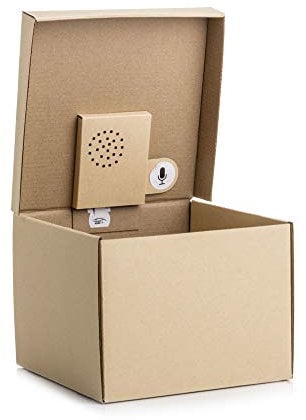 SUCK UK Musical Gift Box-Nehmen Sie Ihre eigene Nachricht auf, Papier, Braun 19.5 x 14.3 x 19.1 cm
