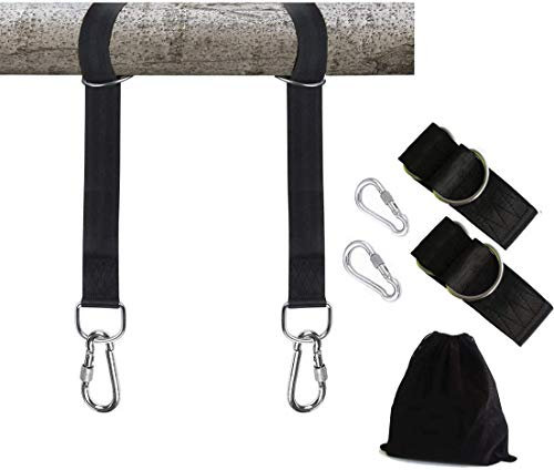 Il kit per altalena saldato può contenere 952,5 kg, facile e veloce installazione all'albero, 2 cinghie e moschettoni, perfetto per altalene, amache, 100% resistente alle intemperie/impermeabile (2