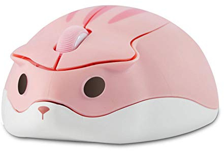 CHUYI Cute Animal Wireless Mouse Cartoon Hamster Shape Mini Travel Mouse 1200DPI Novelty Portable Optical Unique Small Cor.