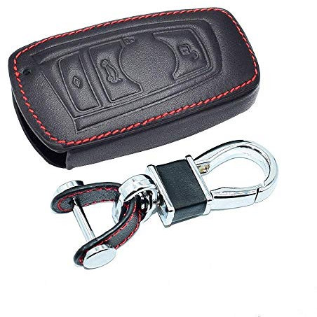 MWBLN Autoschlüsselabdeckung,Leder Auto Schlüsseletui, Für BMW E90 F30 1 3 5 Serie X1 X3 X5 X6 Z4 Mini Cooper Auto Schlüsselbund Tasche Smart Remote Fob Cover Zubehör ForBMWKeyB