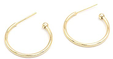 Vintageparts Ohrstecker als Halbcreole, 18K Goldbeschichtung