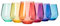 Unzerbrechliche farbige Weingläser ohne Stiel,italienische Form – 100 % bruchsicherer Tritan-BPA-freier Kunststoff, Farbglas-Set groß 530 ml Set – 6,einzigartige Weiß- und Rotweingläser