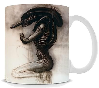 Alien, Xenomorph, Birthday Gift, Coffee Tea Mug Unique 11oz White Ceramic Mug.