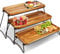 Soporte para Servir De 3 Niveles, Bandeja De Madera para Servir Cenas, Bandeja Grande con Niveles para Servir, Platos para Aperitivos, Aperitivos, Frutas, Tazas, Pasteles Y Postres(Madera)