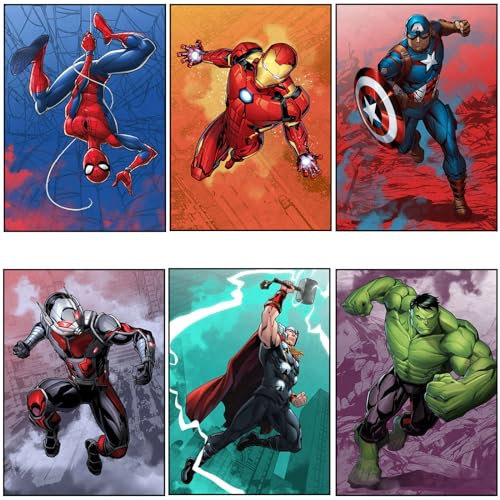 Super Hero Wanddekorationen, Bilder Kinderzimmer Deko, Superheld Wandkunst, Poster Ubephant Superheld Aquarell Leinwand Malerei Poster, Anime P-oster, Super Hero Leinwanddruck, für Kinder Schlafzimmer