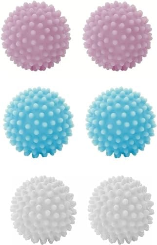 QHFlashbuy Balles de Séchage 6 Pièces Boule de Sèche-Linge pour Machine à Laver,Boules de Séchage Réutilisables Boules Hérisson Pour le Nettoyage des Vêtements à Domicile