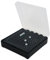 WPW Patronenbox für Kaliber .22, 22lfr, 22 Long Rifle & .25 ACP - Robuster Kunststoff - 100 Stück - Munitionsbox mit Klappdeckel - schwarz-transparent