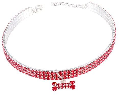 FOMIYES Luxus-hundehalsband Mit Strasssteinen Haustierhalsband Für Welpen Verstellbare Schnalle Kette Modisches Haustierzubehör