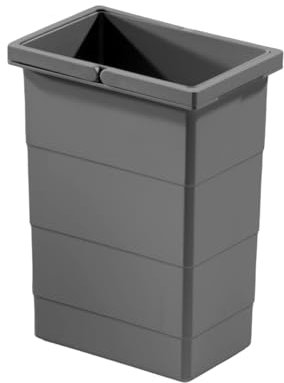 Hailo Inneneimer | Modell 1129909 Dunkelgrau | 8 Liter Fassungsvermögen | Maße: 226 x 156 x 295 mm | Zwei stabile Henkel praktischer Haushaltsmülleimer | Robuster Kunststoff Ideal für Küche & Haushalt