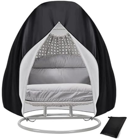Double Egg Chair Cover, Garden Egg Chair Covers Waterproof, Patio Hanging Egg Chair Cover with Zipper, Waterproof Anti-Dust Durable Oxford Fabric, Patio Garden Furniture Protector