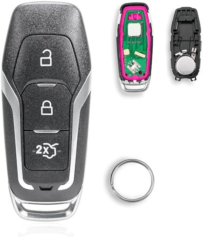 Llavero de coche con mando a distancia de 3 botones con chip ID49 para Ford Mondeo Edge S-Max Galaxy + llavero