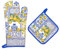 Arquiel Yellow Lemon Oven Mitts and Pot Holders -100% Cotton, Heat Resistant Extra Long Oven Gloves & Hot Pads for Cooking BBQ Grilling Baking Gift, Set of 2
