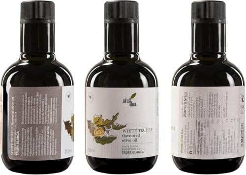 Huile d'olive aromatisée à la truffe blanche – 250 ml | Huile d'olive vierge extra aromatisée de qualité supérieure | Délice gourmand d'Alcalá Oliva