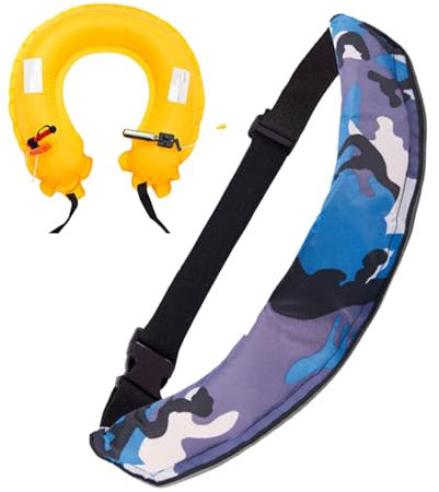 Cintura Di Nuoto Galleggiante Borsa Salvataggio Autogonfiabile Con Fischietto Riflettente, Cintura Di Galleggiamento Regolabile Per Kayak Pesca - Uomo Donna (Galleggiabilità >78.4N)