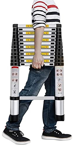 Scala telescopica allungabile in alluminio, 8 m, per uso esterno, perfetta per tetti camper, soffitte e progetti domestici, leggera, portatile, sicura e