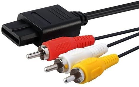 JZK 1.75M Composite TV Display cable, AV cable lead, Stereo Audio Video RCA cord for Gamecube/NGC/64/N64/SNES